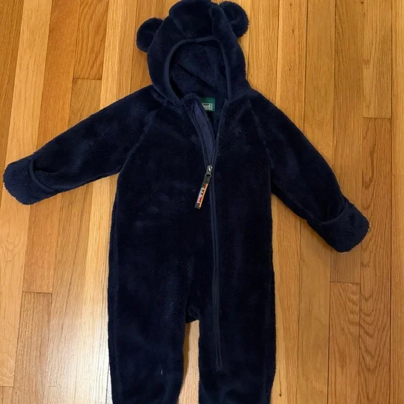 L.L. Bean Navy Kids Jacket with Bear Ears - Picture 2 of 3